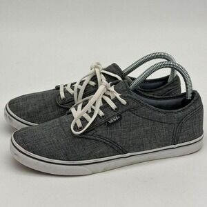 Vans  Off The Wall Shoes Womens 8 Grey Canvas Skateboard Sneakers Lace Up 500714